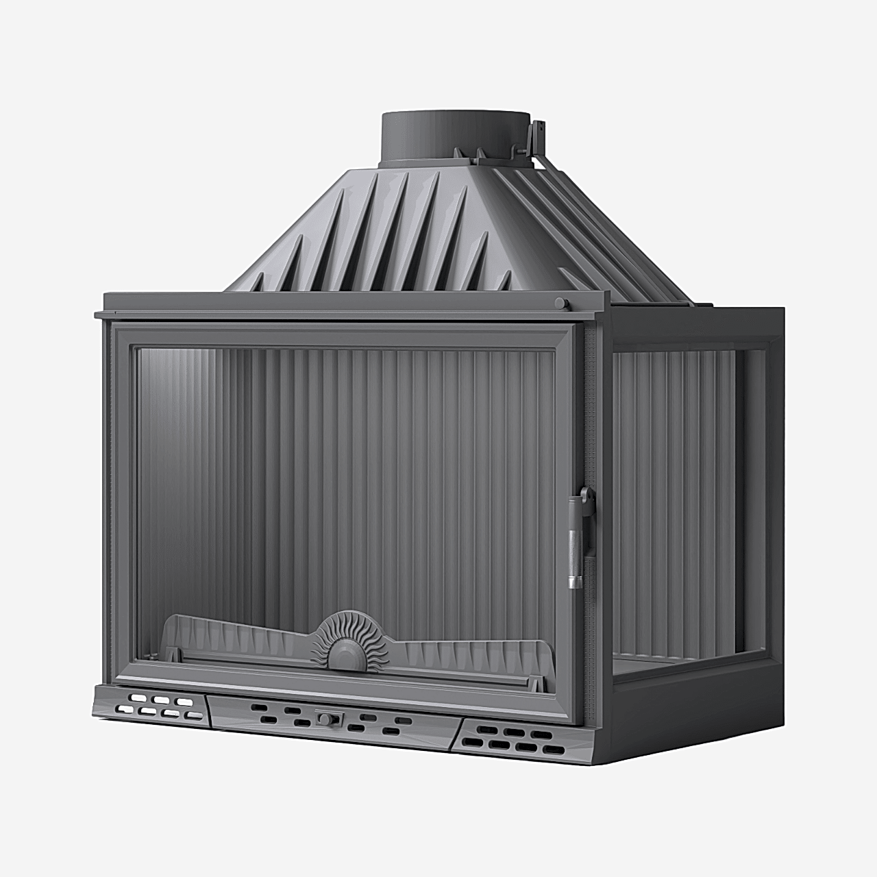 80’lik Luxury Serisi L Tipi Sağ Açık Döküm Şömine Haznesi