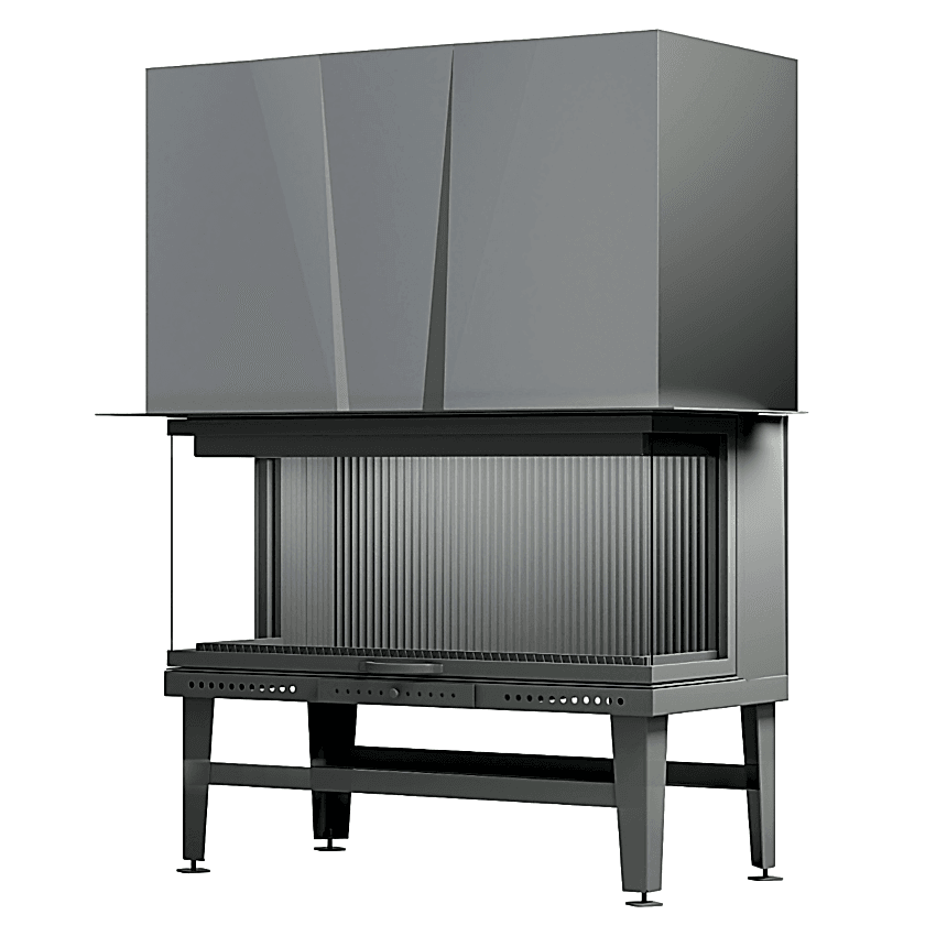 180'lik U Tipi Üç Tarafı Tam Açık Asansörlü Şömine Haznesi