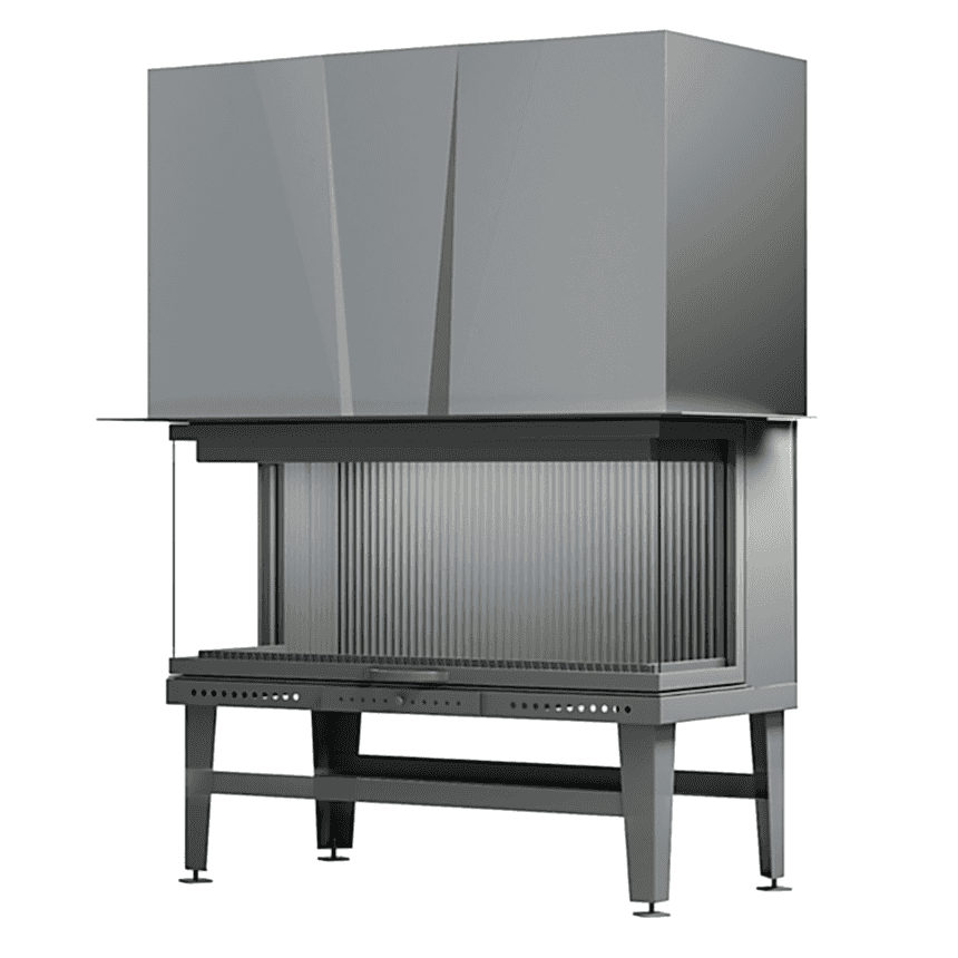 90'lik U Tipi Üç Tarafı Tam Açık Asansörlü Şömine Haznesi